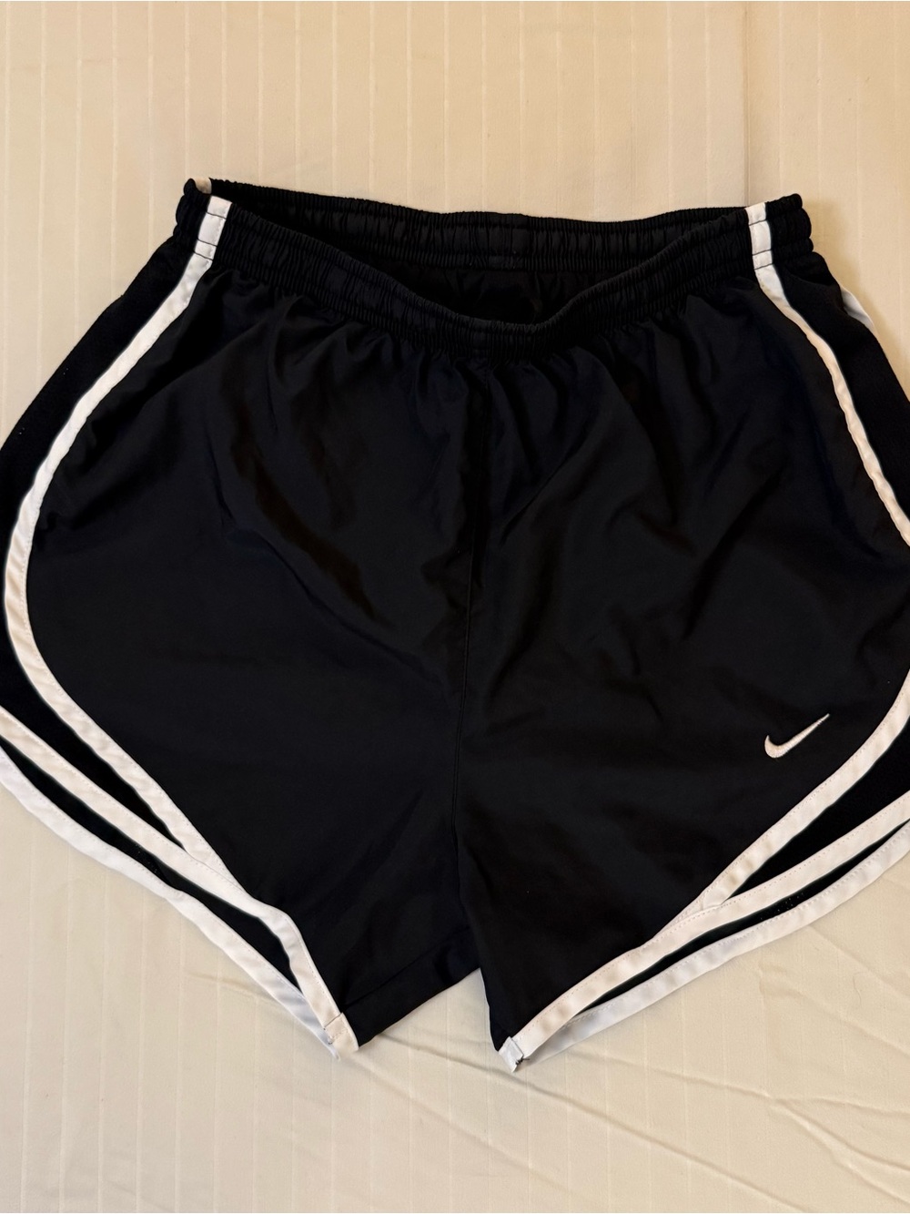 Nike Women’s Black Athletic Shorts with White Piping sz XS